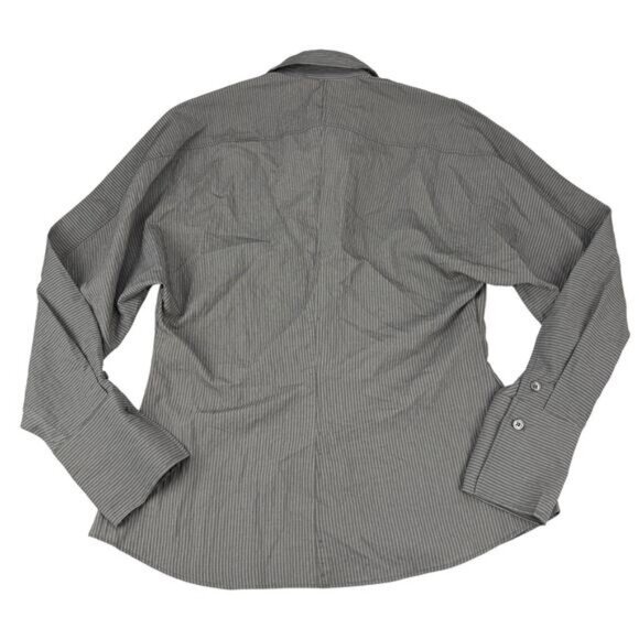 Zara Striped Pocket Modal Long Sleeve Shirt Size Small - Picture 6 of 6